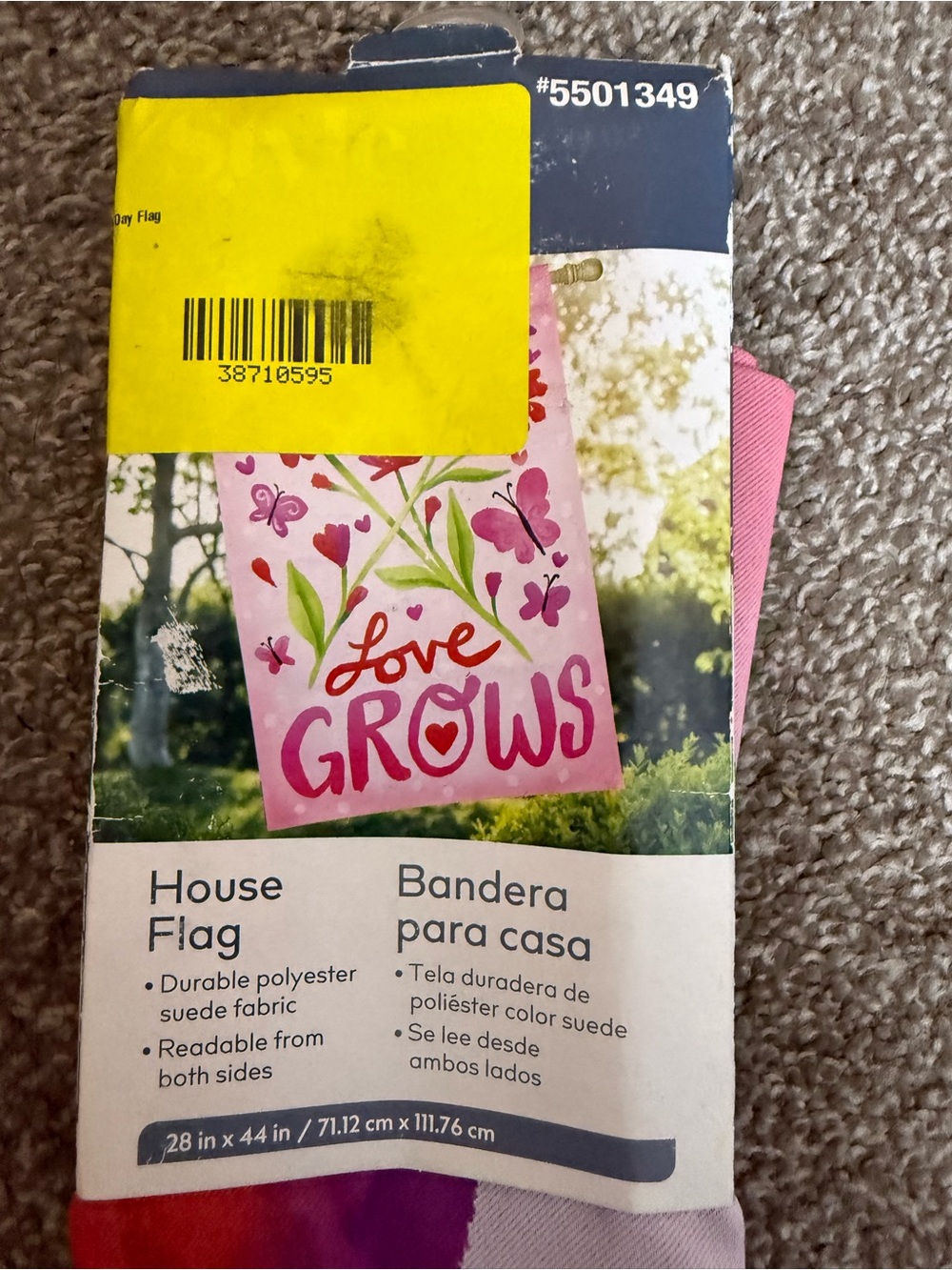 NWT Love Grows Butterfly Floral House Flag 28x44 Spring Garden Decor - Picture 2 of 2